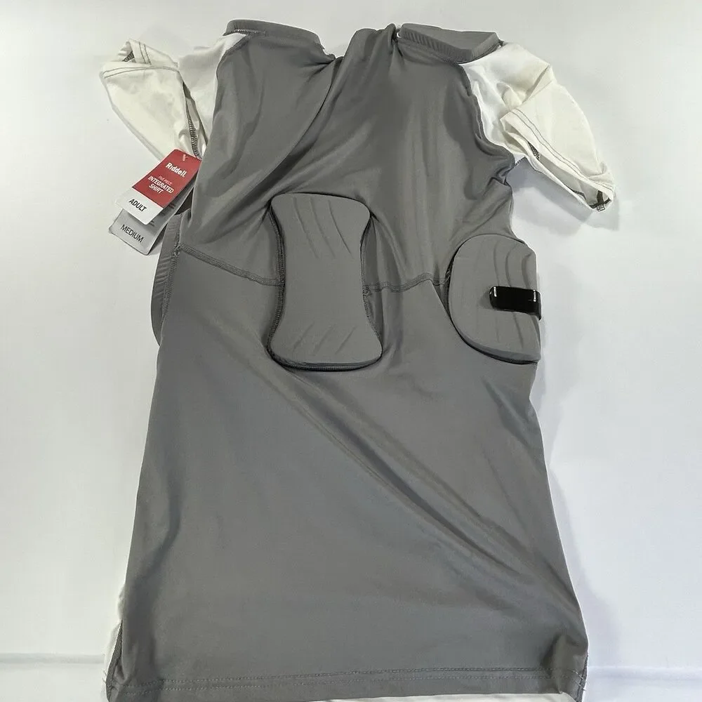 Riddell Power Integrated 5 Padded Football Shirt White Gray Adult Size Mens M